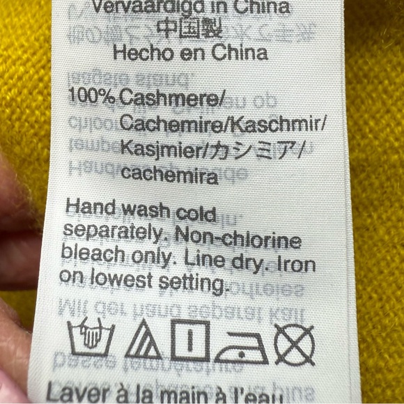 J. Crew 100% Cashmere Mustard Crew Neck Sweater Size XS - Picture 8 of 9